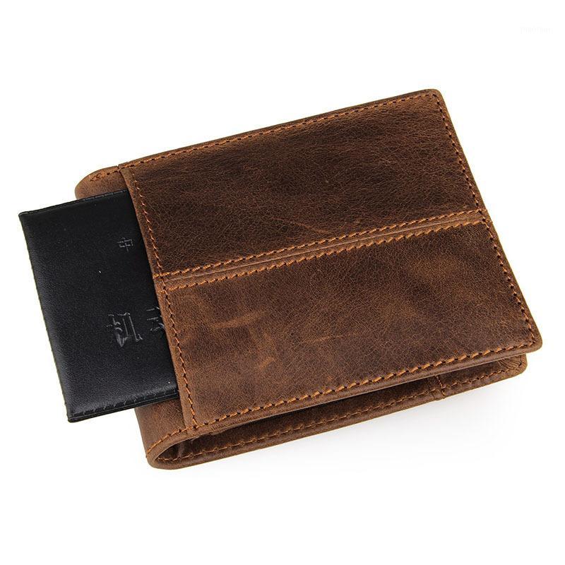 

Fashion Ultra-thin Small Wallet Men Organizer Wallets Vintage Genuine Leather Cowhide Short Men's Wallet Purse With Coin Pocket1, Brown