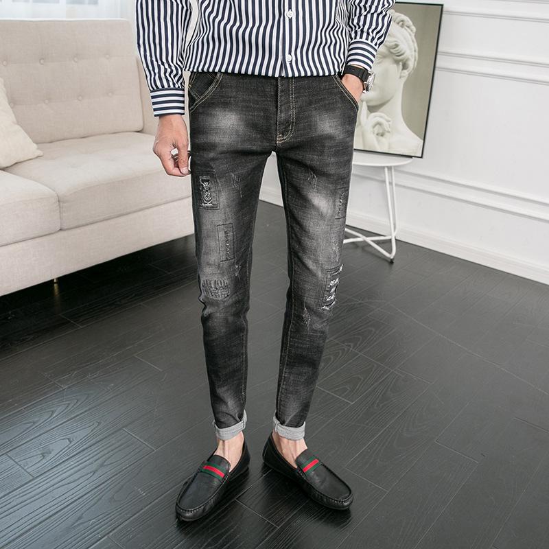

2021 Spring Autumn New Young Fashion Streetwear Design Demin Male Jeans Men Black
