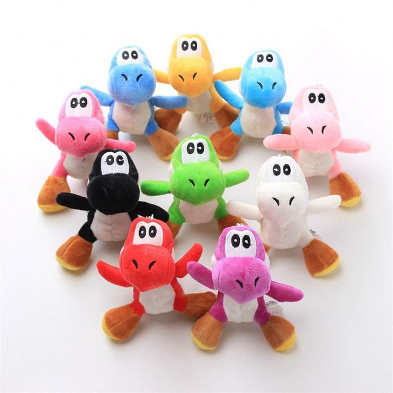 

2021 New Bros Yoshi Dinosaur Plush Toy Pendants with Keychains Stuffed Dolls For Children Adults New Year Birthday Gifts FY7330