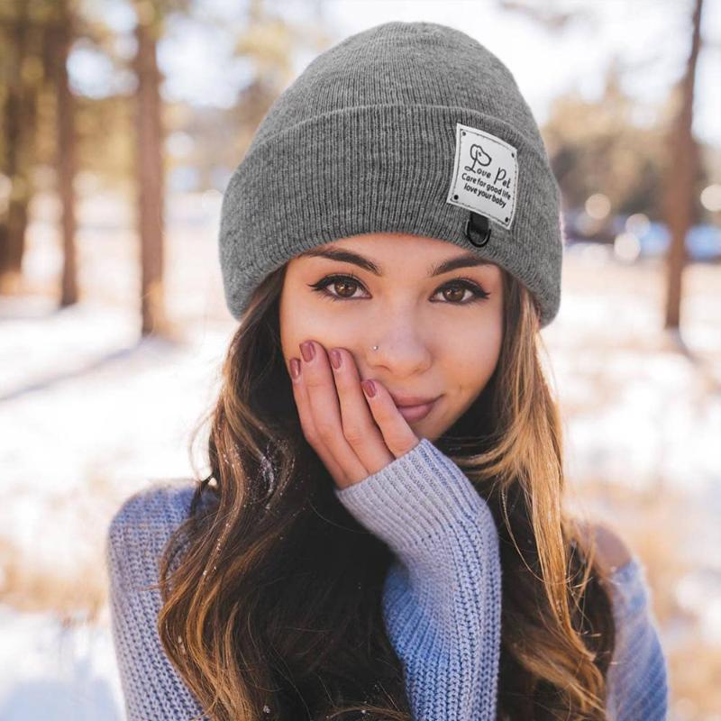 

2020 New Year lOVE Letters Embroideried Winter Hat Women Female Cap Girl Warm Knitted Beanie Hats Women Bonnet czapka zimowa, Style 4