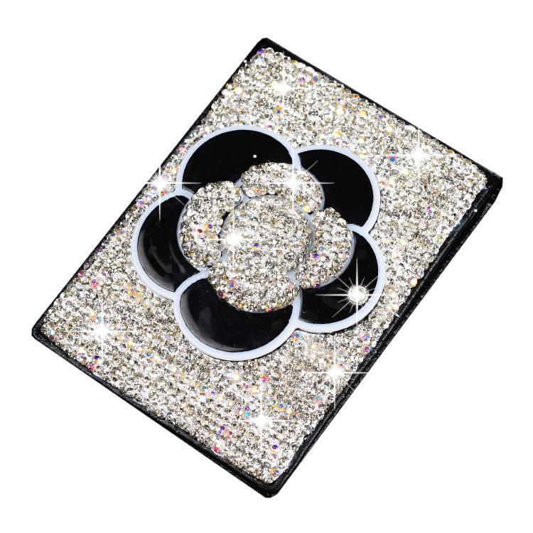 

High-end Girls Rhinestone Flower Driver License Case ID Card Holder Sticky Rhinestone Bling Bank Card Business Storage Bag
