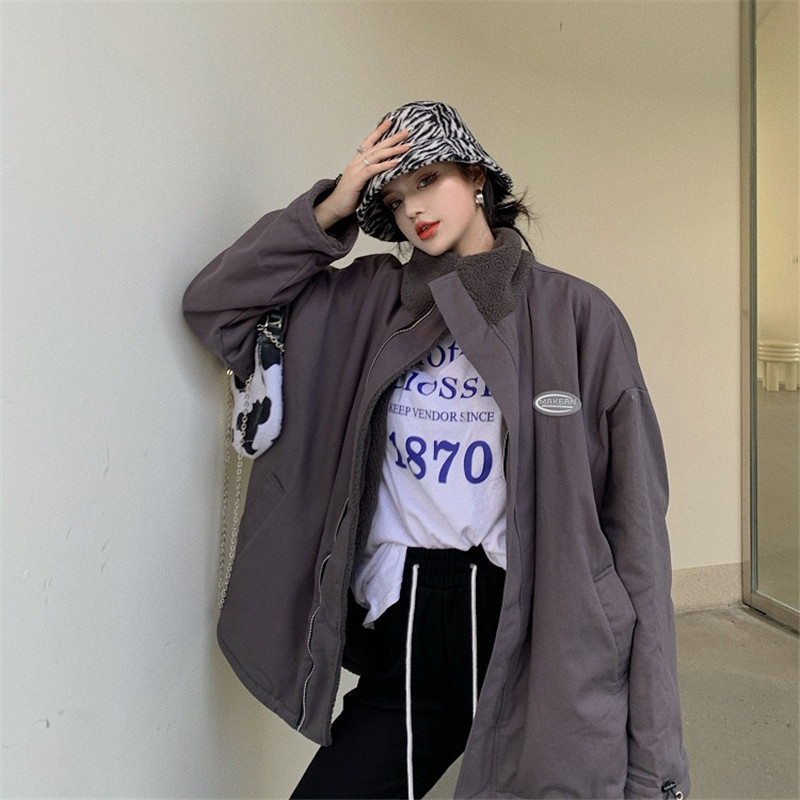 

2021 High Street for Women New Fall Double-fashion Wool Midi Loose Korean Punk Jackets 36QL, Beige