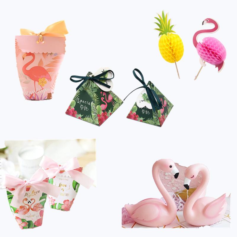 

Flamingo Party Wedding Series Candy Box Gift Bag Cake Topper Wedding Engagement Birthday Party Baby Shower Gift Decoration Kid,Q