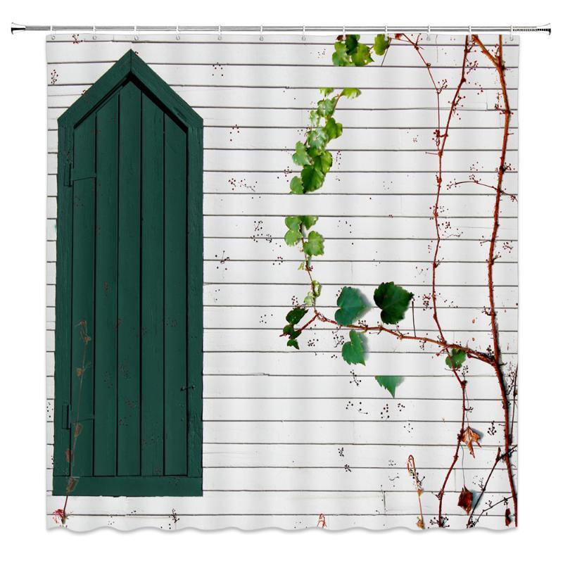 

Plant Shower Curtains Green leaf Grapevine Fruit tree Deck White background Bathroom Decor Waterproof Cloth Curtain Set1