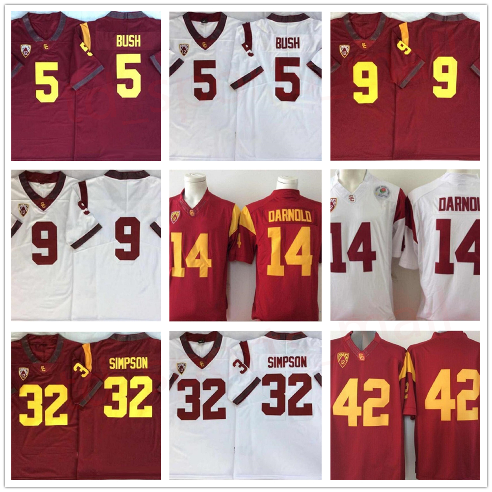 

Men Trojans O.J Simpson Sam Darnold Reggie Bush Junior Seau Adoree Jackson Troy Polamalu JuJu Smith-Schuster College Football Jerseys, As shown in illustration