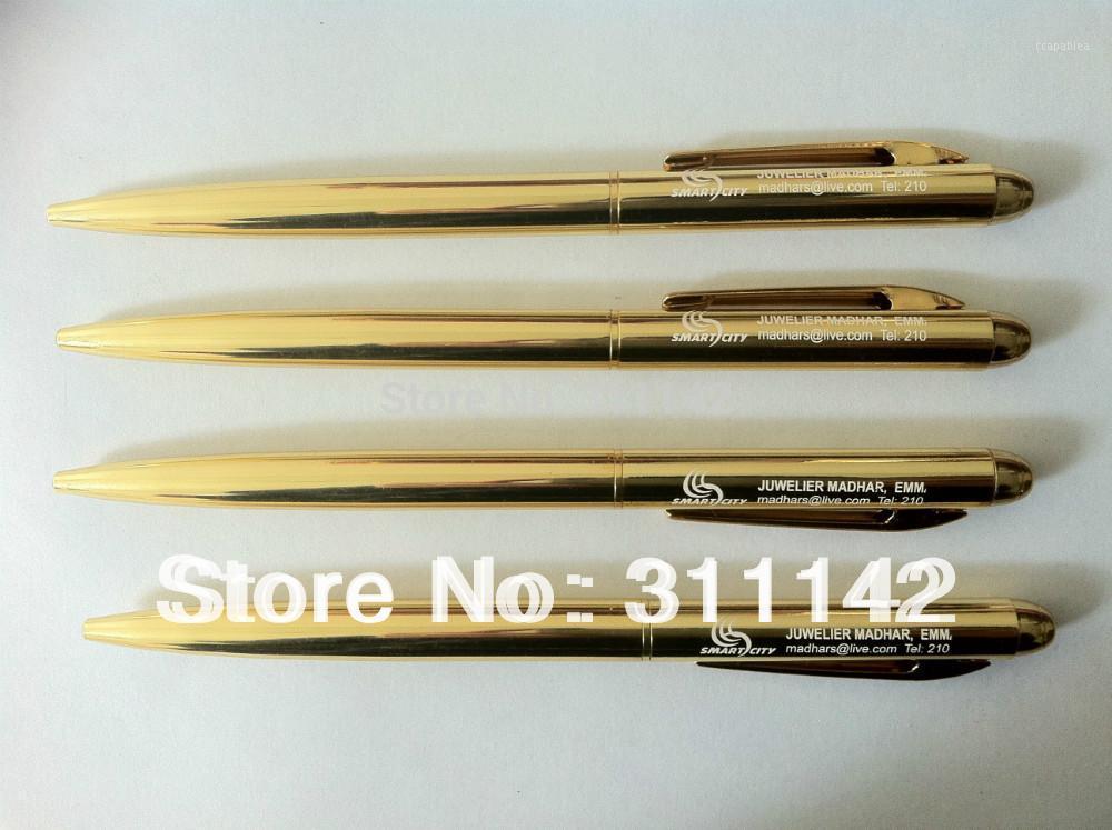 

Free shipping classic metal pen 500pcs with logo printing gold metal ballpoint pen1, As pic