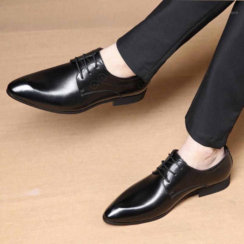 

Size 37-47 Business Shoes Men Oxford Leather Mens Party Shoes for Man Classic Elegante Black Brown Dress Wedding Fashion1