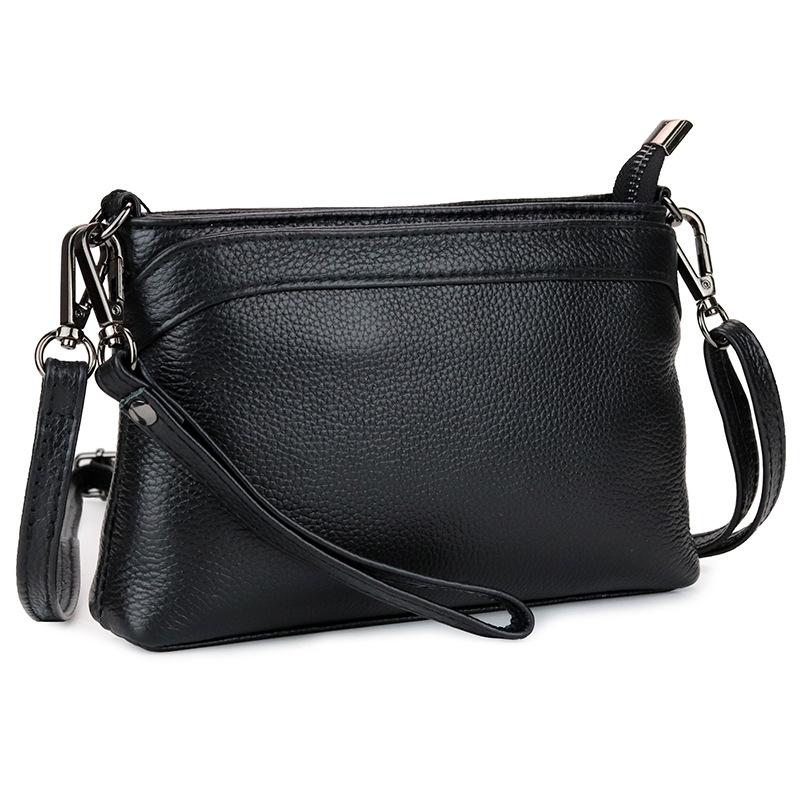 

New cowhide women's bag fashion first layer Leather Shoulder Bag Messenger, Black