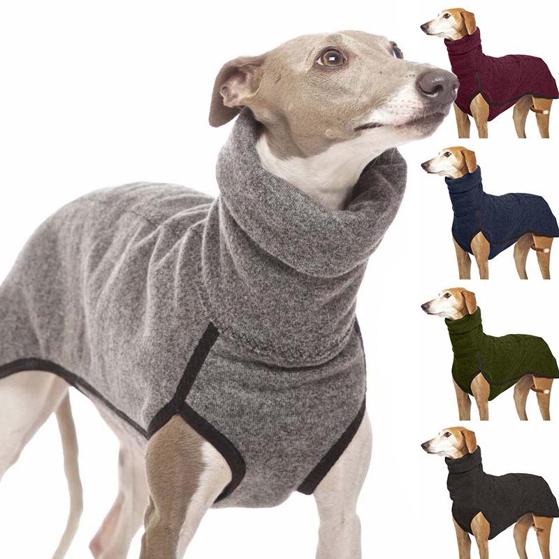 

High Collar Big Dog Coat Pet Clothes for Medium Large Dog Winter Durable Warm Fleece Pharaoh Hound Great Dane Pullovers Supplies, Black