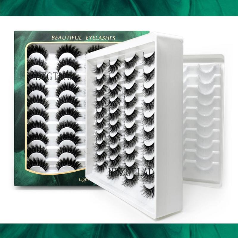 

40 Pairs 3D Mink Eyelashes Natural Long False Eyelashes Densely Volume Fake Lashes Makeup Extension Eyelash Lashes Makeup Tools