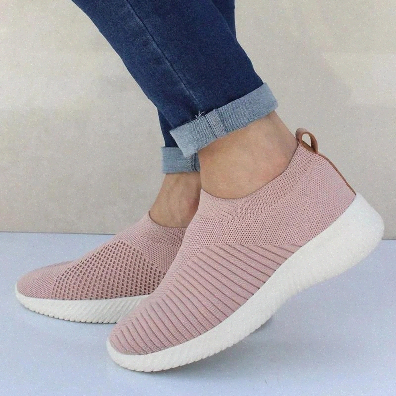 

DAHOOD Plus Women Sneakers Stretch Fabric Socks Shoes Ladies Fashion Vulcanize Shoes Slip On Flat Footwear Female Casual Shoes #RX3X