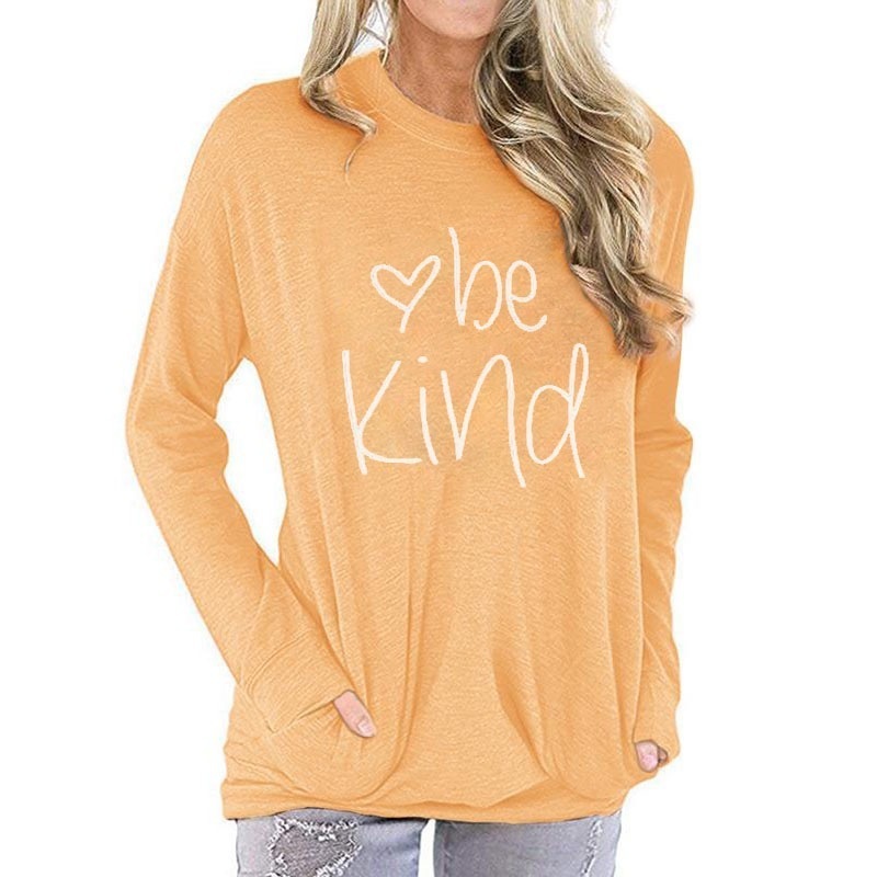 

Plus Size Long Sleeve Basic Shirts Casual Women Sunflower Letter Tshirt Tops Women Fashion T shirt Black 201125, Yellow