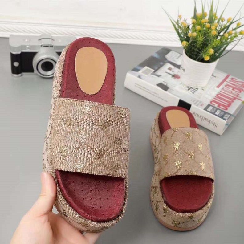 

High quality women shoes spring wedge Sandals Classics slipper summer flat sandals slides Fashion leather beach shoes By home011 04, #1