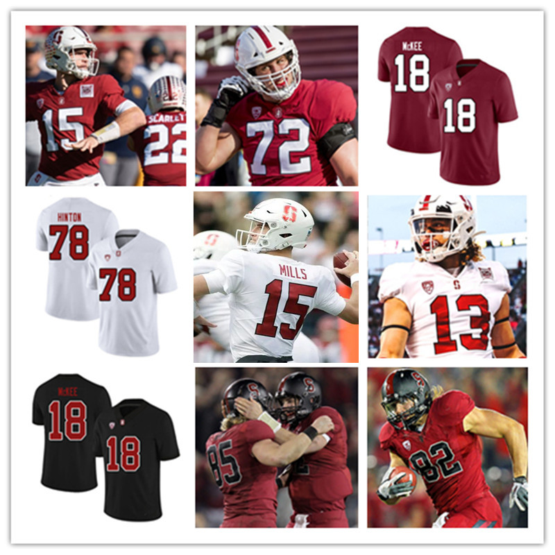 

Mens Custom Stanford Cardinal Jersey Davis Mills Jack West Andres Fox Treyjohn Butler Salim Turner-Muhammad Stanford Football Jersey, Red/black