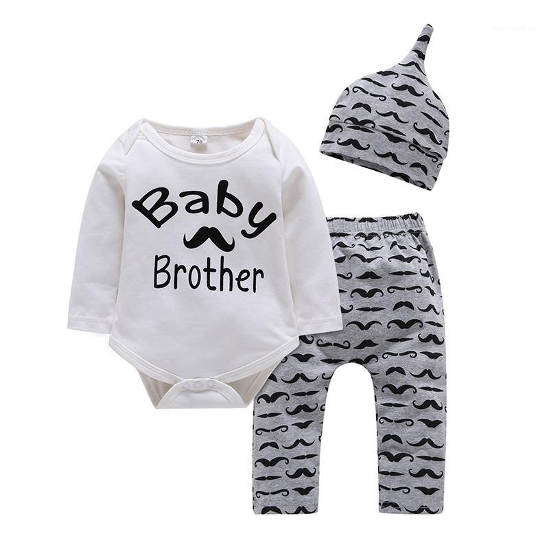 

Newborn Infant Baby Boys Tops Letter Baby Brother Romper + Pants Legging Playsuit Boy Clothes Outfit Set 3pcs1, As pic