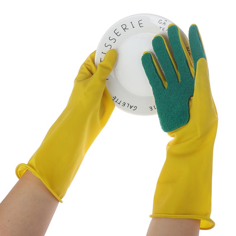 

Magic Silicone Dishwashing Scrubber Dish Washing Sponge Rubber Scrub Gloves Kitchen Cleaning 1 Pair