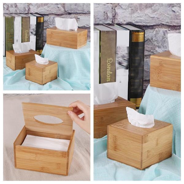

Kitchen Storage Organization Restaurant Bamboo Square Seat Type Sheet Paper Napkins Tissue Boxes Eco-Friendly Wood Table Decor1