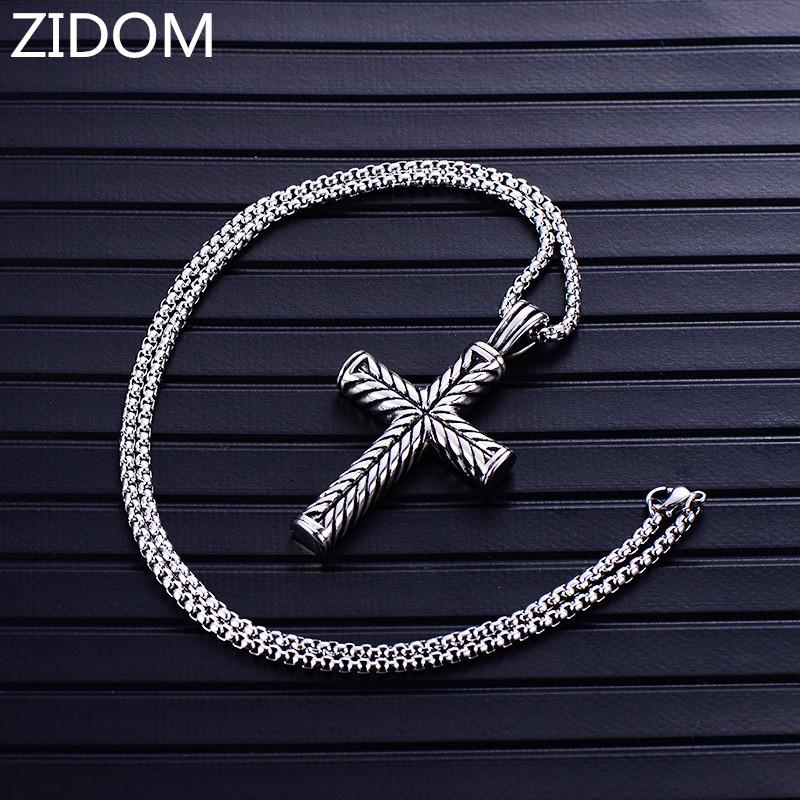 

Men Hip hop Cross Necklaces 316L Stainless Steel never fade male vintage cross necklace fashion Hiphop jewelry gifts