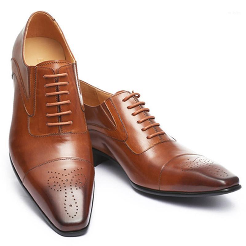 

Men's Business Shoes 2021 Square Toe PU Leather Man Oxfords Lace Up Fashion Classic British Gentlemen Style Mens Wedding Shoes1, Black