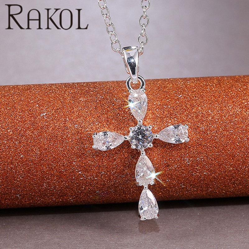 

Rakol Classic High Quality Cubic Zirconia Pendants Necklace for women Wedding Bijouterie Gorgeous Female Fashion Jewelry RNL1128