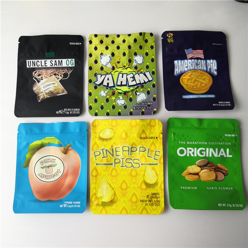 

NEW Cookies California Pineapple piss Mylar bags Original Uncle Sam OG COOKIES SF 3.5g Bags American pie Touch Skin pink apricot bag