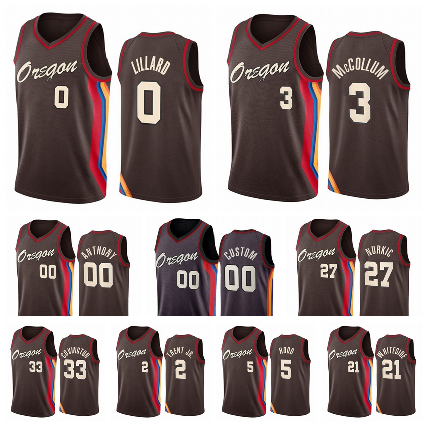 

Portland Trail Blazers Men Damian 0 Lillard Carmelo 00 Anthony C.J 3 McCollum 2020/21 Swingman City Basketball Jersey, Black;red