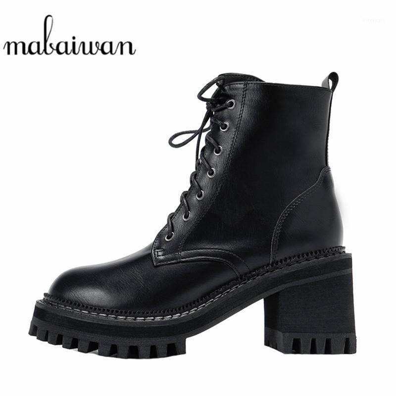 

Mabaiwan 2021 Fashion Ankle Boots For Women Platform Chunky Square High Heel Zipper Shoes Winter Brand Motorcycle Short Boots1, Black