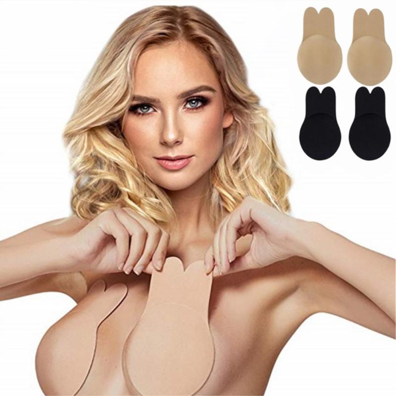 

Strapless Adhesive Bra Lingerie Silicone Nipple Cover Stickers Bra Sexy Self Adhesive Wireless Bralette Freedom, Random