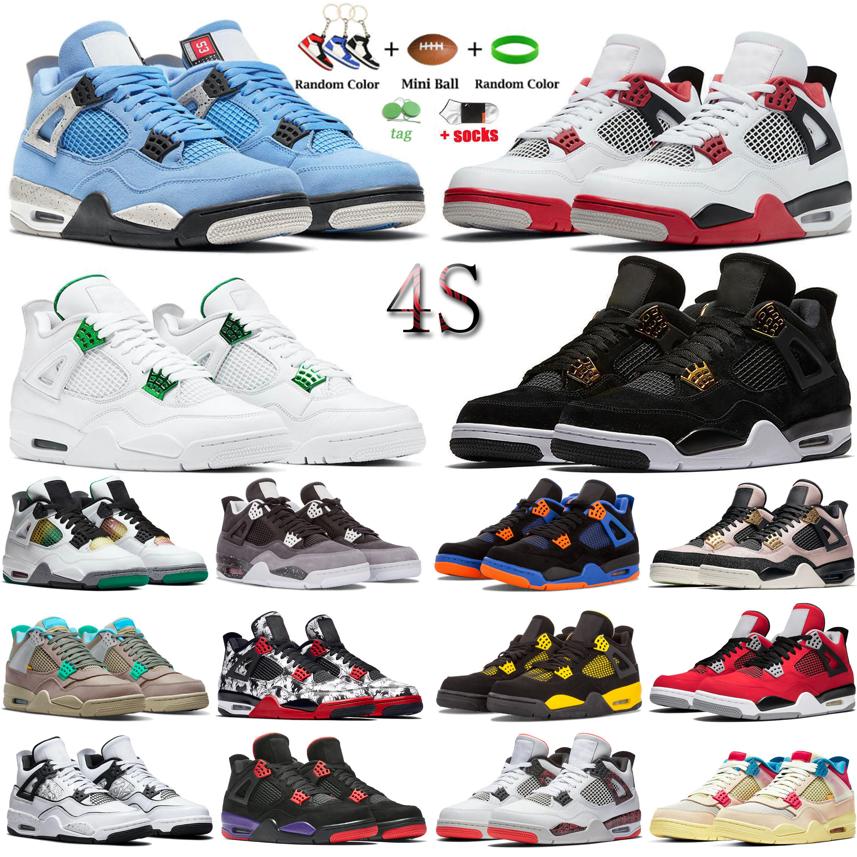 

Men Women Basketball Shoes 4 4s Cool Grey Black Cat White Oreo Bred Red Thunder Pure Money Trainer Sport Shoe Outdoor Athletic Sneaker, #24