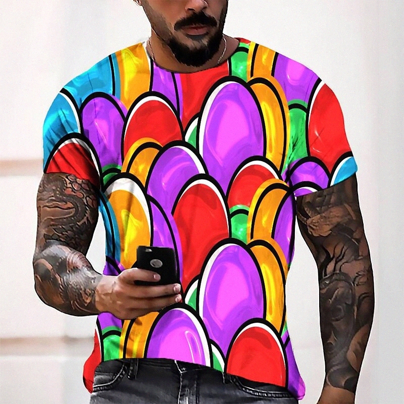 Men's Tee T shirt 3D Print Graphic Round Neck Casual Daily 3D Print Short Sleeve Tops Fashion Designer Cool Comfortable Red G6q7#