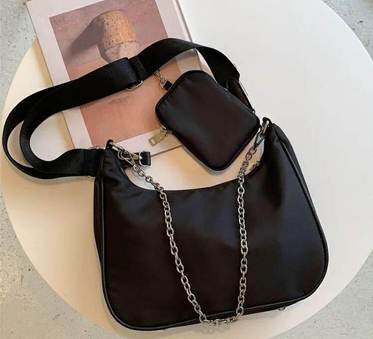 

New Women Messenger Bags Nylon Canvas Shoulder Bags Chest pack lady Chain handbags Women Crossbody Bags with wallet