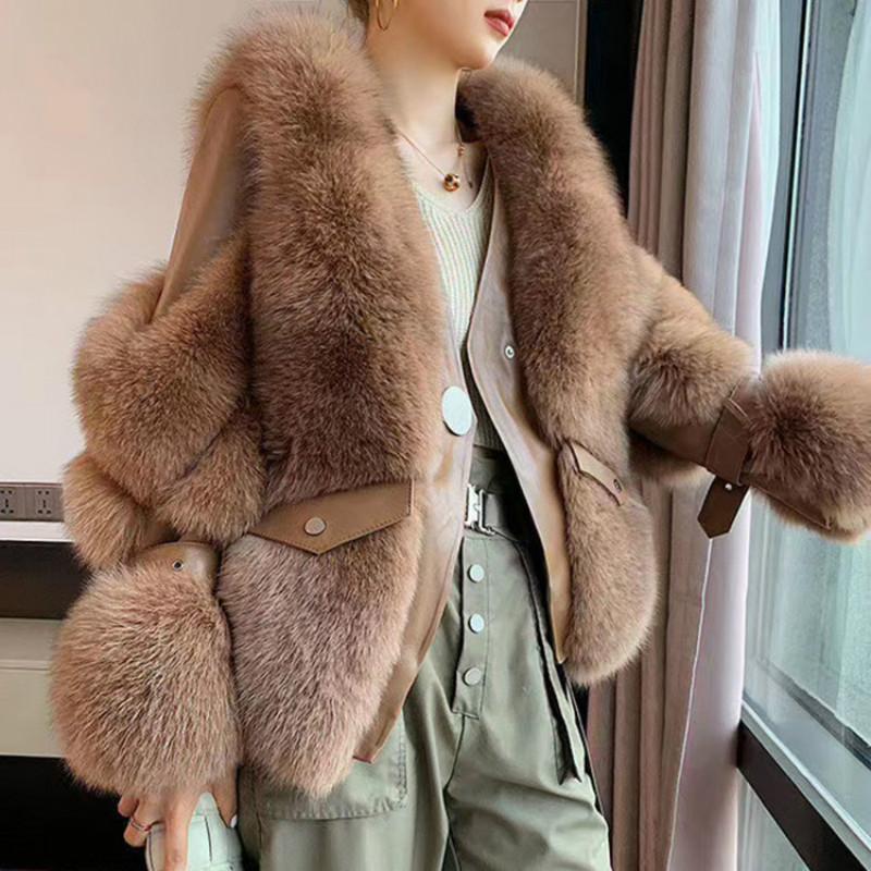 

BONJEAN Faux Fur Coat for Women 2020 Casual Winter Outerwear Long Sleeve Fur Coats and Jackets Wide-waisted Clothes BJ3474, White