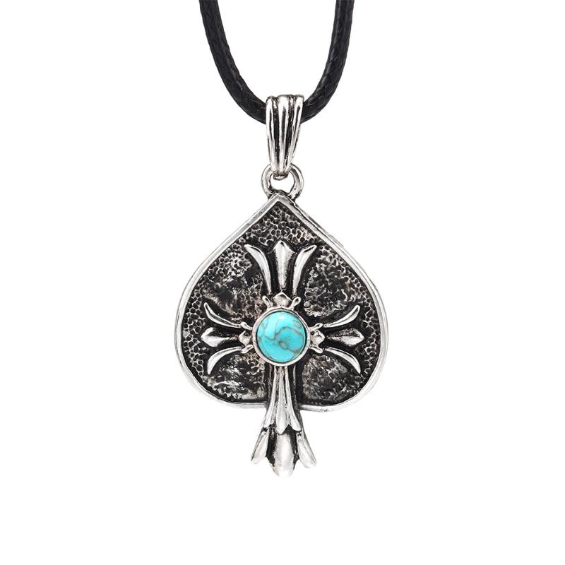 

YAL Nimei new necklace men's European and American fashion alloy cross spade shield Pendant Jewelry Factory