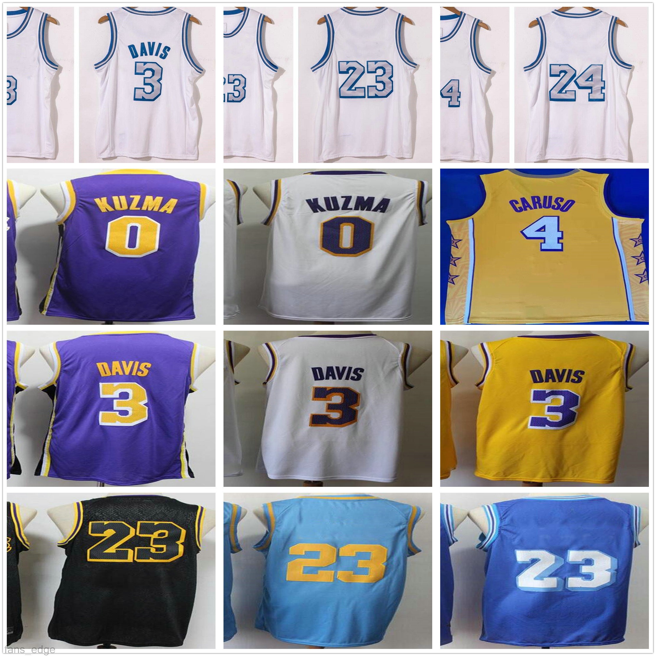 

2021 New Cheap Anthony 3 Davis Jersey #23 King With Name Basketball Purple Yellow Black White Wholesale 4 Alex Caruso Kyle 0 Kuzma Jerseys, Black;red