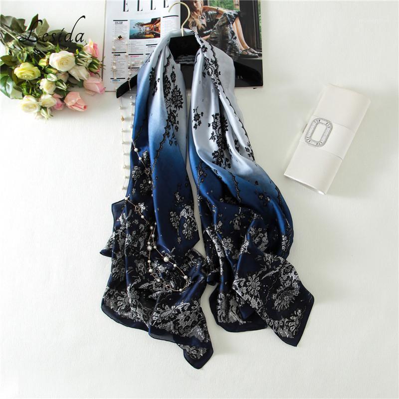 

[LESIDA] Women Silk Scarf Flower Print Shawls Female Sunscreen Capes Big Size Wraps Ladies Cachecol Sjaal Bufandas 180*90CM 32141