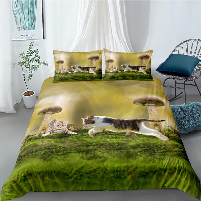

3D Design Duvet Cover Sets Bedding Sets Quilt Covers Pillow Cases King Queen Full Double Size Animal Cat Custom Home Texitle, Nyy190