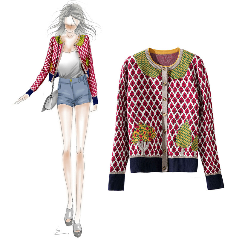 

130 Free Shipping 2021 Autumn Brand Same Style Regular Long Sleeve Crew Neck Cardigan Kint Sweater Women Clothes Mihonh0, White;black