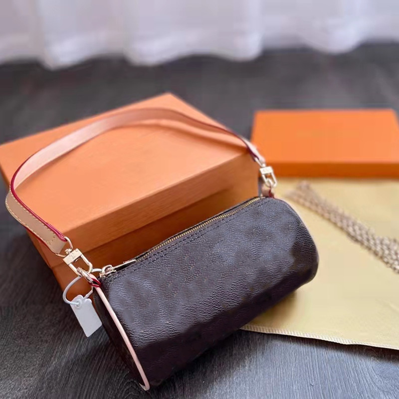 

2022 mini cylinder shoulder bags luxury women purses handbags fashion crossbody bucket chain bag tiny cute phone cross body embossed printed flowers high quality, Option