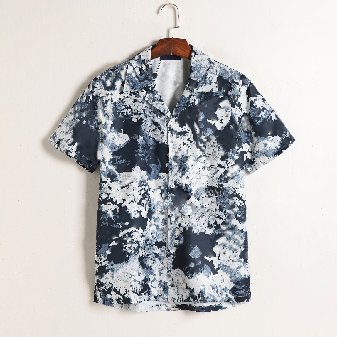 

Men Designers Fashion casual shirt Tie dye letter Jacquard sleeve Man Fashion Streetwear luxurys White brown designer Mens Shirts, No pay