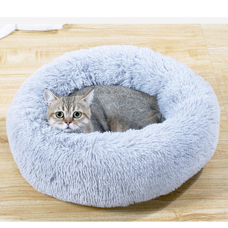 

Cat Bed Long Plush Super Soft Pet Bed Kennel Dog Round Cat Winter Warm Sleeping Bag Puppy Cushion Mat Portable Supplies
