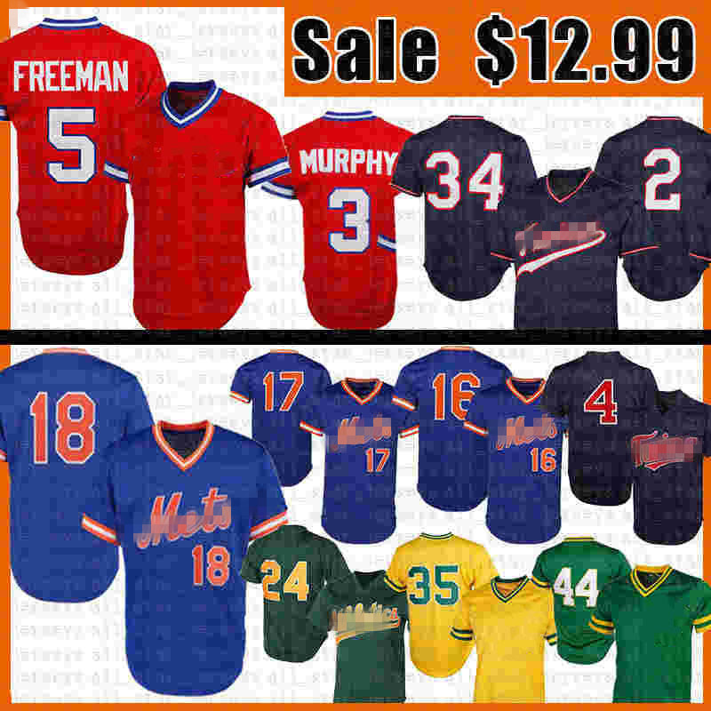 

Dale Murphy Freddie Freeman Baseball Jersey Gooden Hernandez Darryl Strawberry Rickey Henderson Jackson Kirby Puckett Brian Dozier Molitor, Jersey (fugu)-daduhui