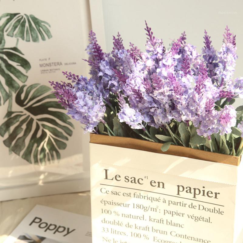

France Fancy Romantic Provence Lavender Artificial Flowers Purple White Novelty Design Silk Flower for Wedding Home Decoration1