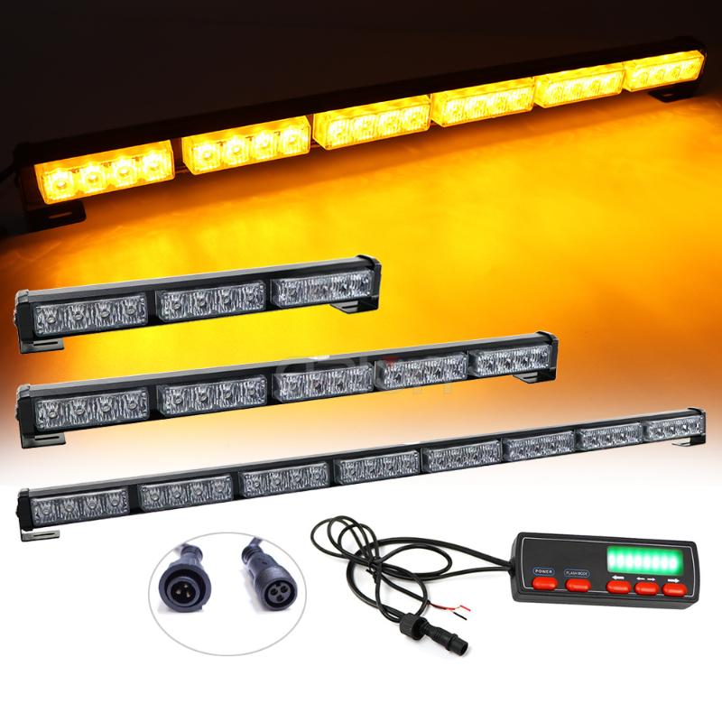 

9" to 35" Amber White Red Blue Car Truck LED Flashing Traffic Adviser Directional Emergency Warning Strobe Light Bar 35 Inch, As pic