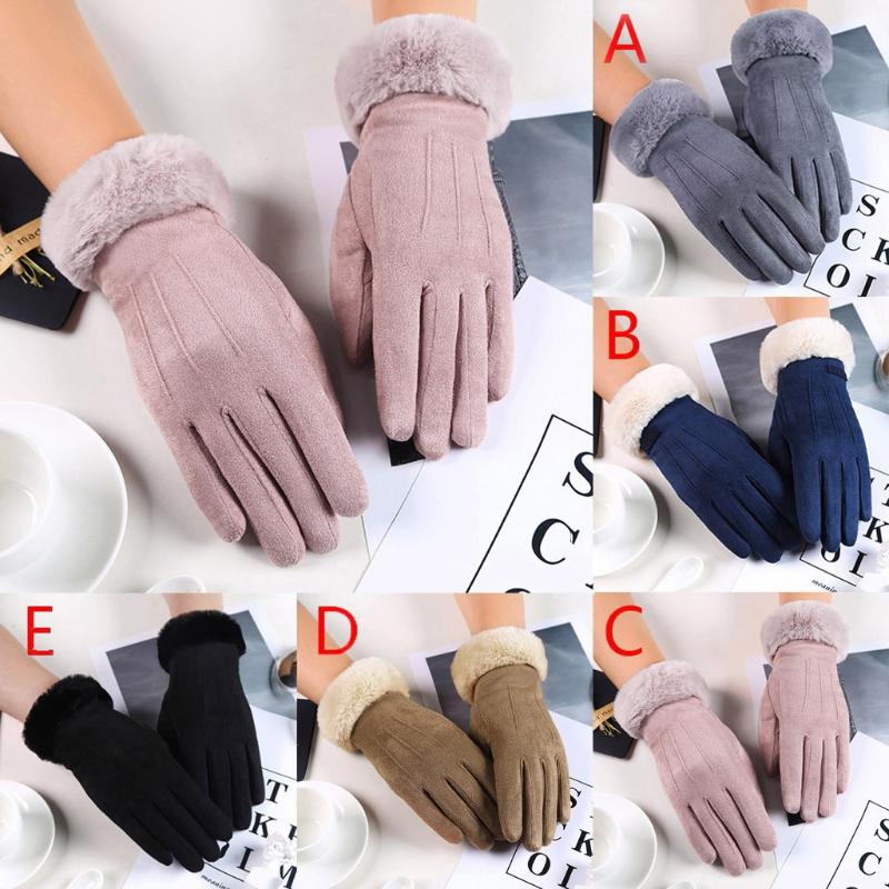 

2020 Women's Gloves In Autumn And Winter Driving Ski Windproof Warm Plus Velvet Gloves Touch Screen Women #YJ