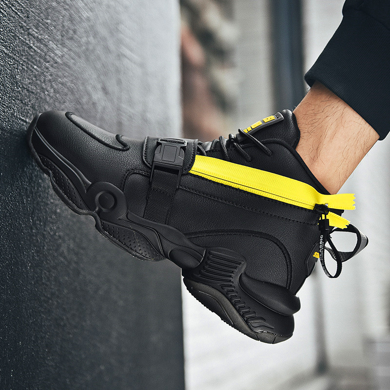 

Light male malware, casual breathable anti-slip lace, outdoor Zapatillas shoes, hombre fitness, Black