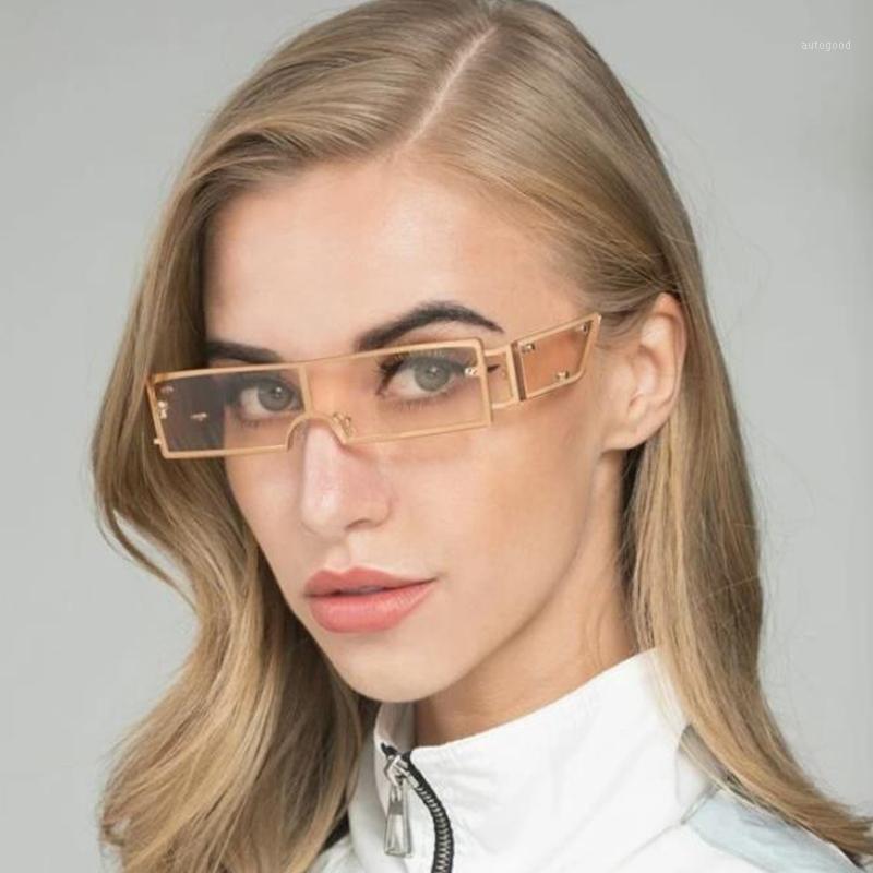 

Sunglasses Retro Square Rimless Womens Fashion Punk Luxury Design Big Black Men's Glasses Gafas De Sol1