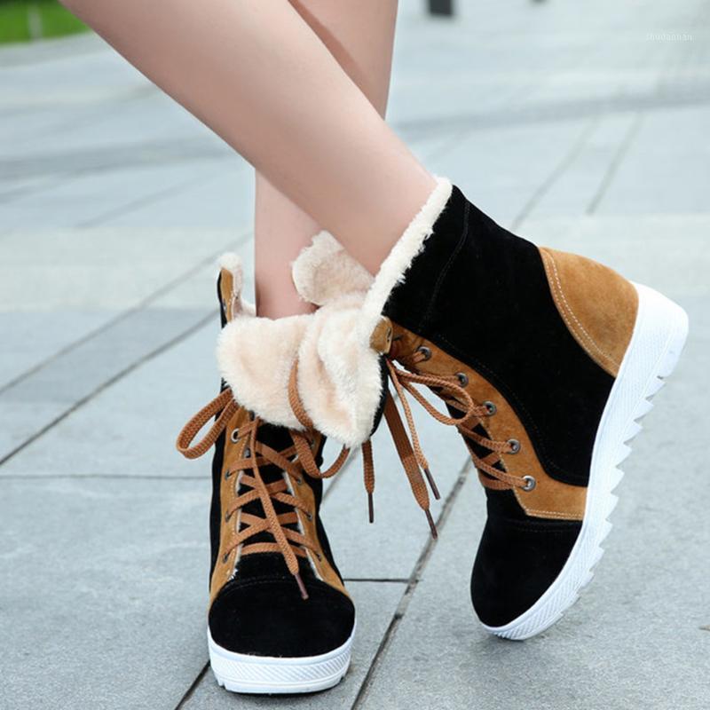 

2020 Plush Warm Winter Boots Woman Shoes Patchwork1, Black