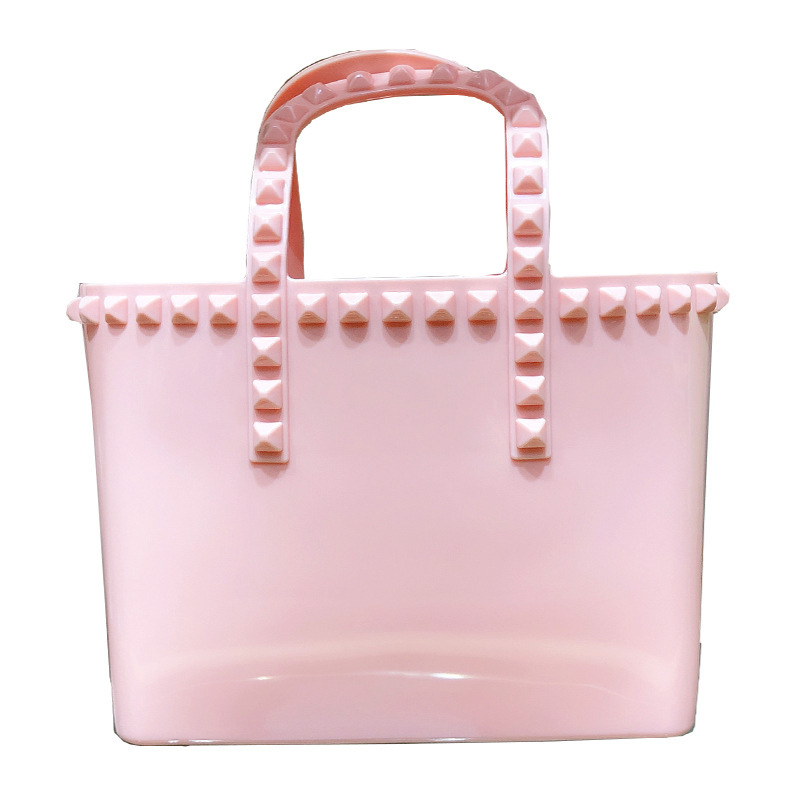 

2020 Luxury Handbags Women Bags Designer Famous Brand PVC Summer Beach Jelly Handbag Rivet Ladies Hand Shopping Bag Totes Q1117, White