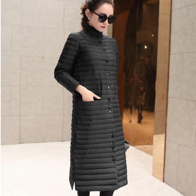 

New Arrival Ultralight Blck Jackets Down Jacket Winter Wome Long Parka Korean Style Jacket Warm Thin Winter Ladies Autumn Coat, Black