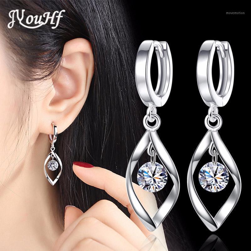 

JYouHF New Simple Cubic Zirconia Earrings for Women White Gold Color Twist Design CZ Crystal Earrings Ladies Fashion Jewellery1